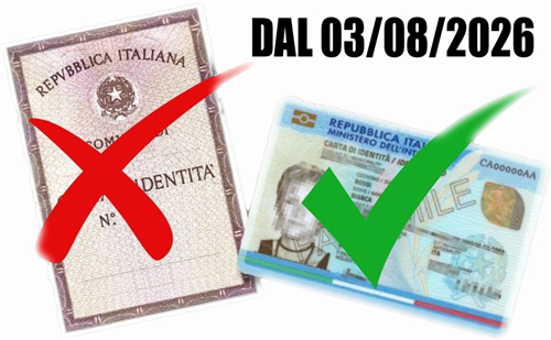 Avviso scadenza validità delle Carte di Identità cartacee